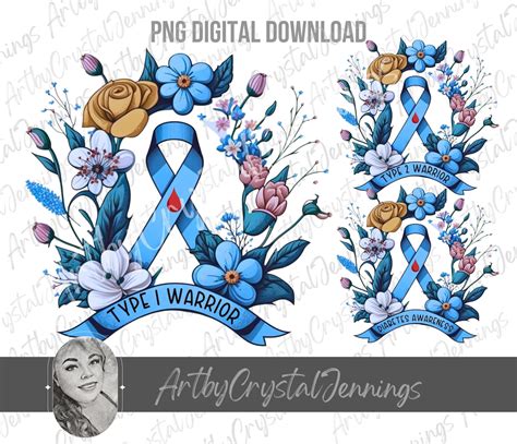 Type 1 Diabetes Awareness Ribbon PNG DIGITAL DOWNLOAD Type 2 Diabetes ...