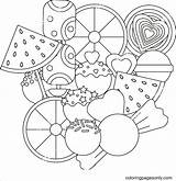 Cute Candies Sweet Coloring Page  Free Printable Pages sketch template