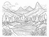 Free Mountain Coloring Pages For Kids And Adults sketch template