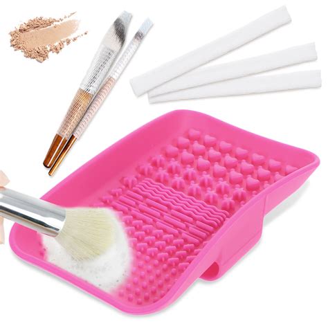 Kalevel Brush Cleaning Mat Pad Silicone Makeup Brush Cleaner Mat Multi ...