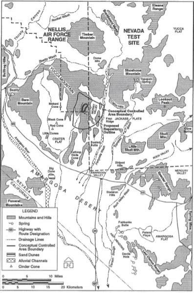 Figure1. Location map showing major features around the Yucca Mountain ...