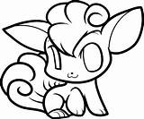 Chibi Vulpix Pokemon Coloring Page  Free Printable Pages For Kids sketch template