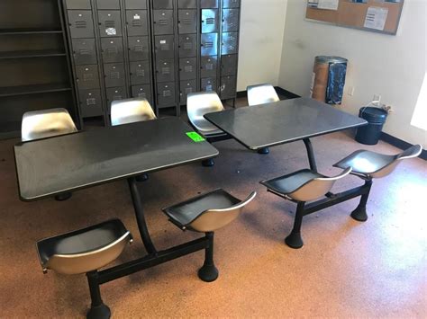 Lot of (2) SS Break Room Tables and Chairs