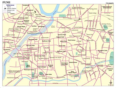 Pune City Map, City Map of Pune with important places @ NewKerala.Com, India