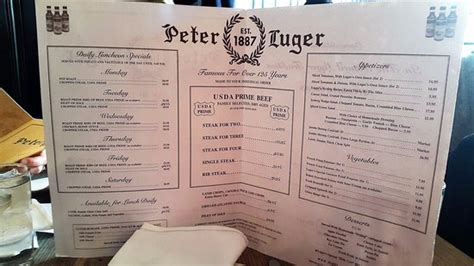 Peter Luger Steak House Menu