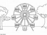Free Ferris Wheel To Color coloring Page sketch template