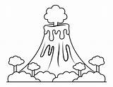 Printable Volcano Coloring Page sketch template