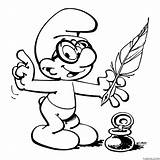 Smurfs Brainy Smurf Coloring Page » Turkau sketch template