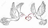 Wedding Doves Page Coloring Pages sketch template