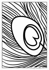 Peacock Feather Coloring Page Detailed Line Drawing At sketch template