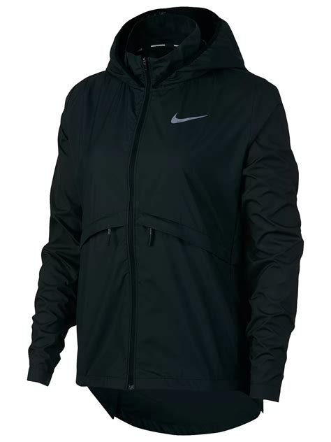 Nike Essential Hooded Women's Running Jacket, Black at John Lewis ...