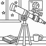Telescope Coloring Page For Kids 10993711 Vector Art At Vecteezy sketch template