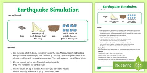 Earthquake Science Experiments | Instructions Pack