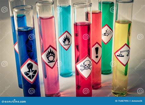 Chemical Hazard Pictograms Desaturated Stock Image - Image of glassware, dangerous: 75487995
