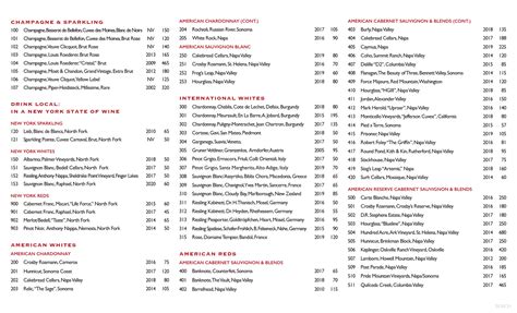 Wine List - Tellers | An American Chophouse