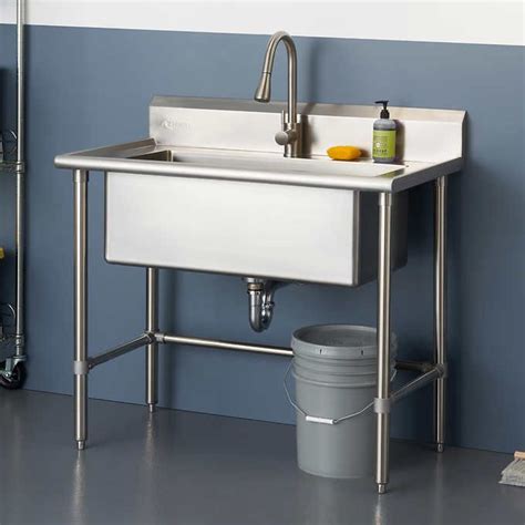 TRINITY 32"x16" Stainless Steel Utility Sink | Stainless steel utility sink, Laundry room sink ...