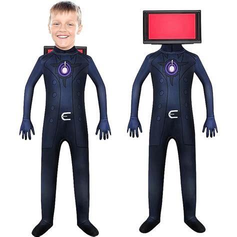 Skibidi Toilet Cosplay Jumpsuit Boys Halloween Costume Kids TV Man Cam – Sunbabystore.com