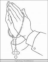 Rosary Hands Praying Coloring Page  TheCatholicKidcom sketch template