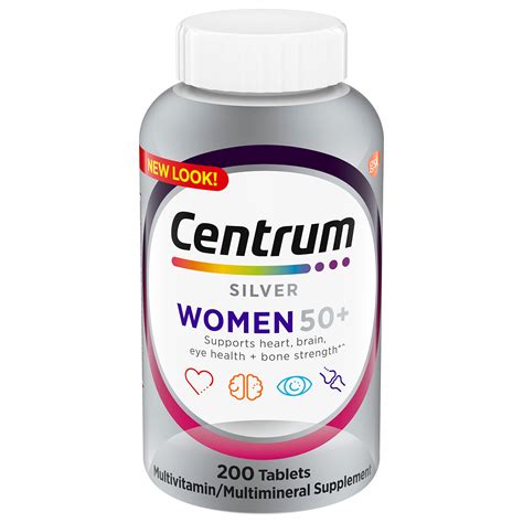 Centrum Silver Women's Multivitamin for Women 50 Plus, Multivitamin/Multimineral Supplement with ...