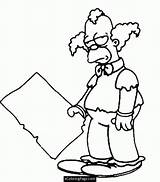 The Simpsons Krusty Clown Coloring Page For Kids Printable  sketch template
