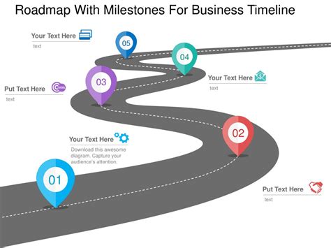 Roadmap with milestones powerpoint template - Slidevilla