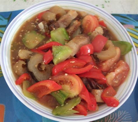 Mum's Yummy Recipe: Stir Fried Red Pepper with Sea Cucumber