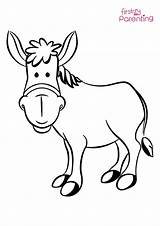 Donkey Outline Coloring Page For Kids  FirstCry Parenting sketch template