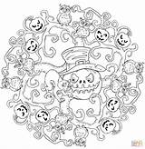 Halloween Mandala Coloring Coloring Pages sketch template