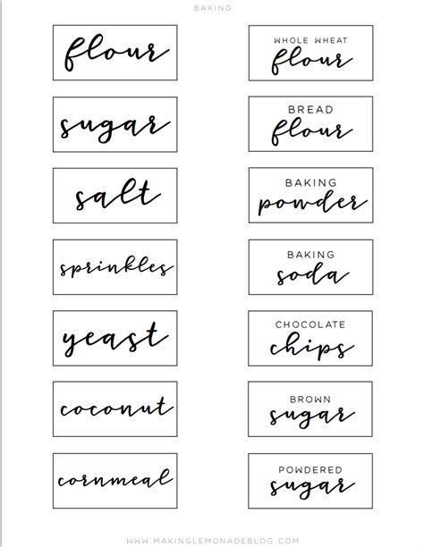 Free Printable Pantry Labels to Organize Your Kitchen - Making Lemonade ...