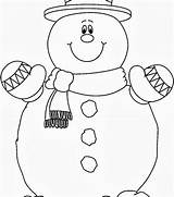 Coloring Picture Snowman sketch template