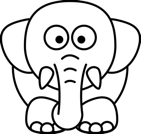 Cartoon Elephant Outline