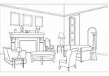 Comfy Living Room Pages Coloring sketch template