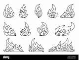 Fire Flame Coloring Pages Printable Sketch Page sketch template