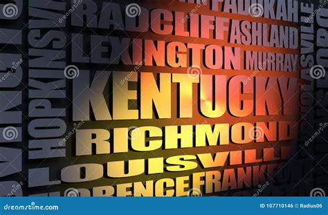 Kentucky cities list stock photo. Image of states, outline - 107710146