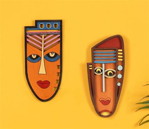 Buy Shamans Wall Mask set of 2 at 29% OFF Online | Wooden Street
