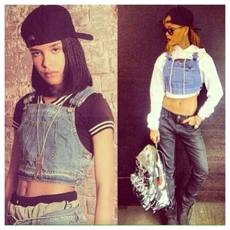 Aaliyah (1979-2001) vs Rihanna | 90s hip hop outfits, 90s hip hop ...