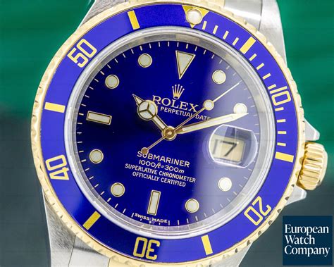 Rolex 16613 Submariner Blue Dial SS / 18K (33139) | European Watch Co.