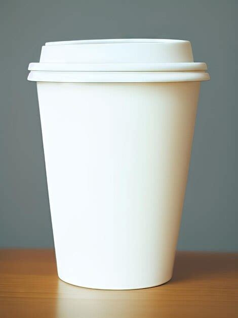 Premium AI Image | A white coffee cup with a lid on it