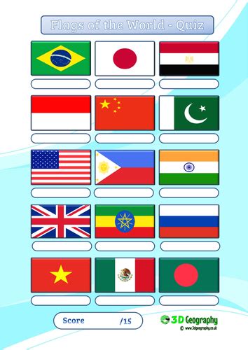 Flags of the world quiz | Teaching Resources