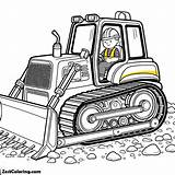 A Working Bulldozer Coloring Page  For Kids – Smart Creative sketch template