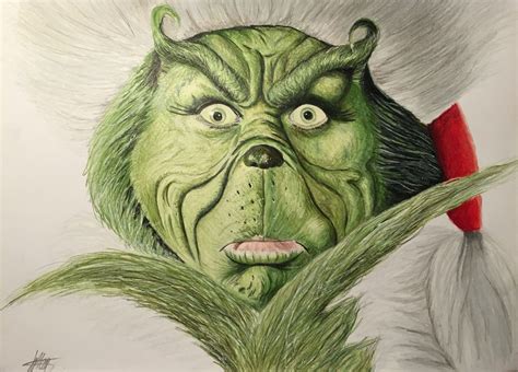 My drawing of The Grinch!! Check the video on my YouTube channel! | Drawings, Colored pencil art ...