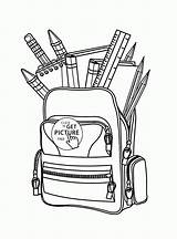 Back To School Full Bag Coloring Page For Kids Educational  sketch template