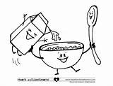 Free Coloring Pages  Breakfast Cereal Milk And Spoon Illustration By sketch template