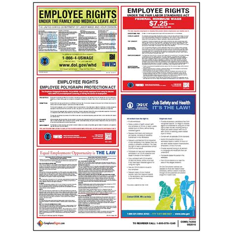 Labor Laws Poster - EEO - Federal OSHA - English