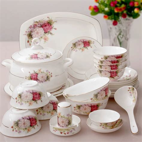 56 pieces a sets kupper bone china dinnerware set bone china fashion rich tall bowls square ...