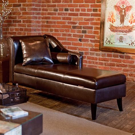 Leather Storage Chaise Lounge | Storage chaise lounge, Leather chaise lounge, Chaise lounge indoor