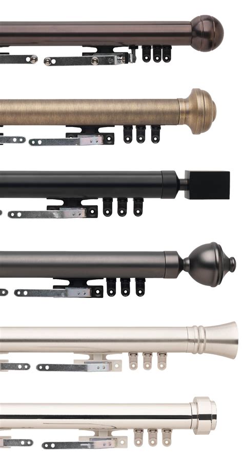 The six available finishes for the Select Metal Traverse Rod Sets ...