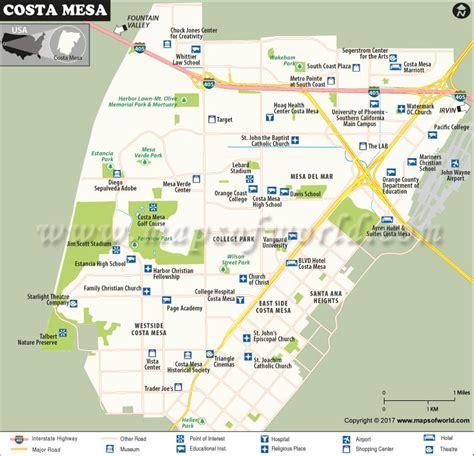 Costa Mesa Street Map