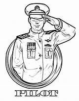 Pilot Coloring Crossed Arms Airline Sketch Page sketch template