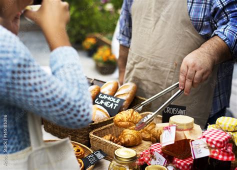 People at healthy local food festive Stock Photo | Adobe Stock